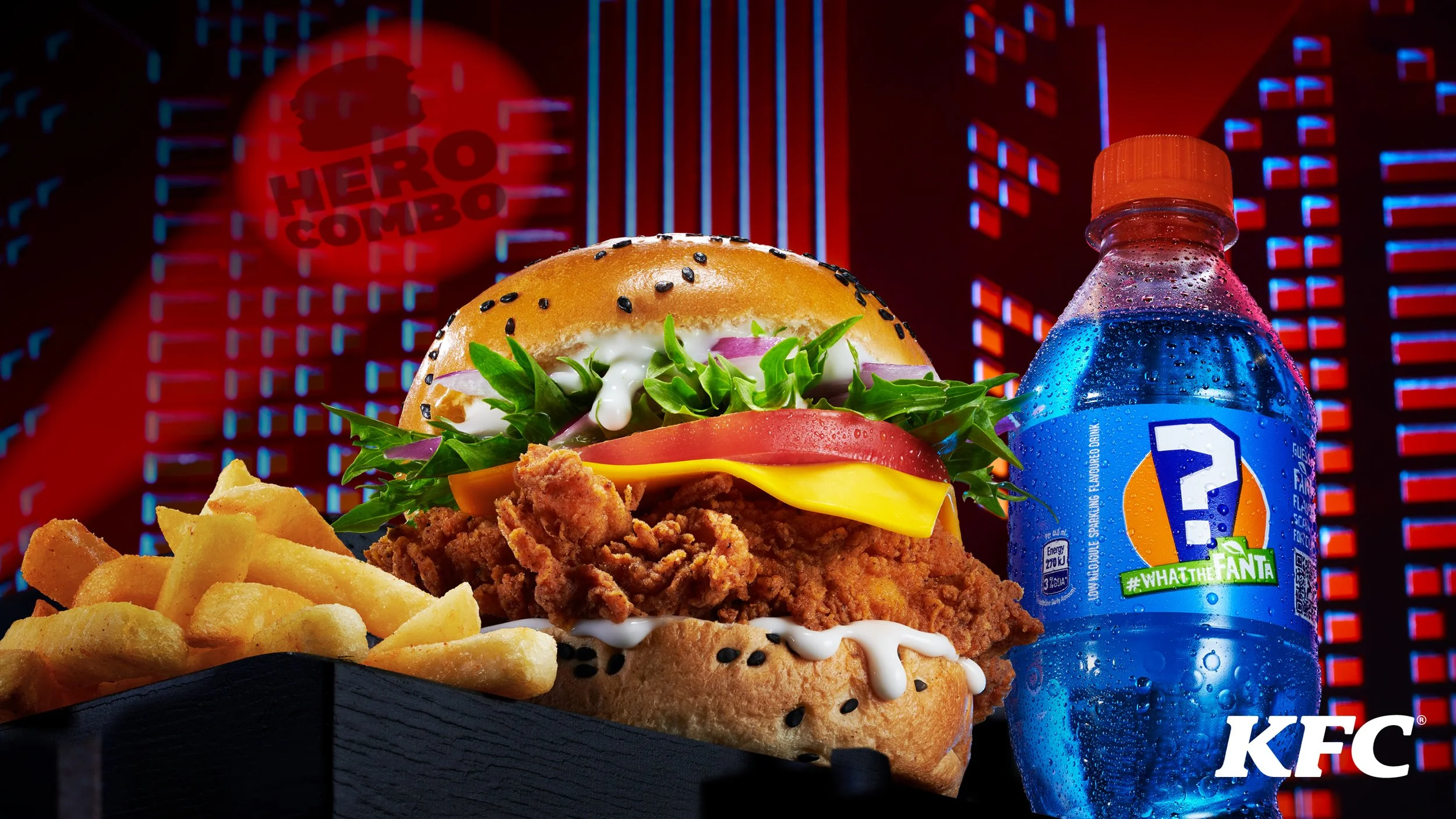 KFC Comicon Africa, 'Hero Combo'. Food styling by Bianca Delides. Photographed by Graeme Borchers.