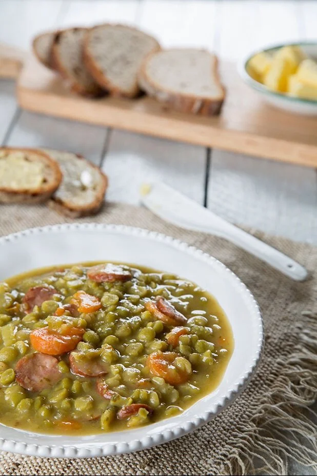 Green Split Pea and Sausage Soup
