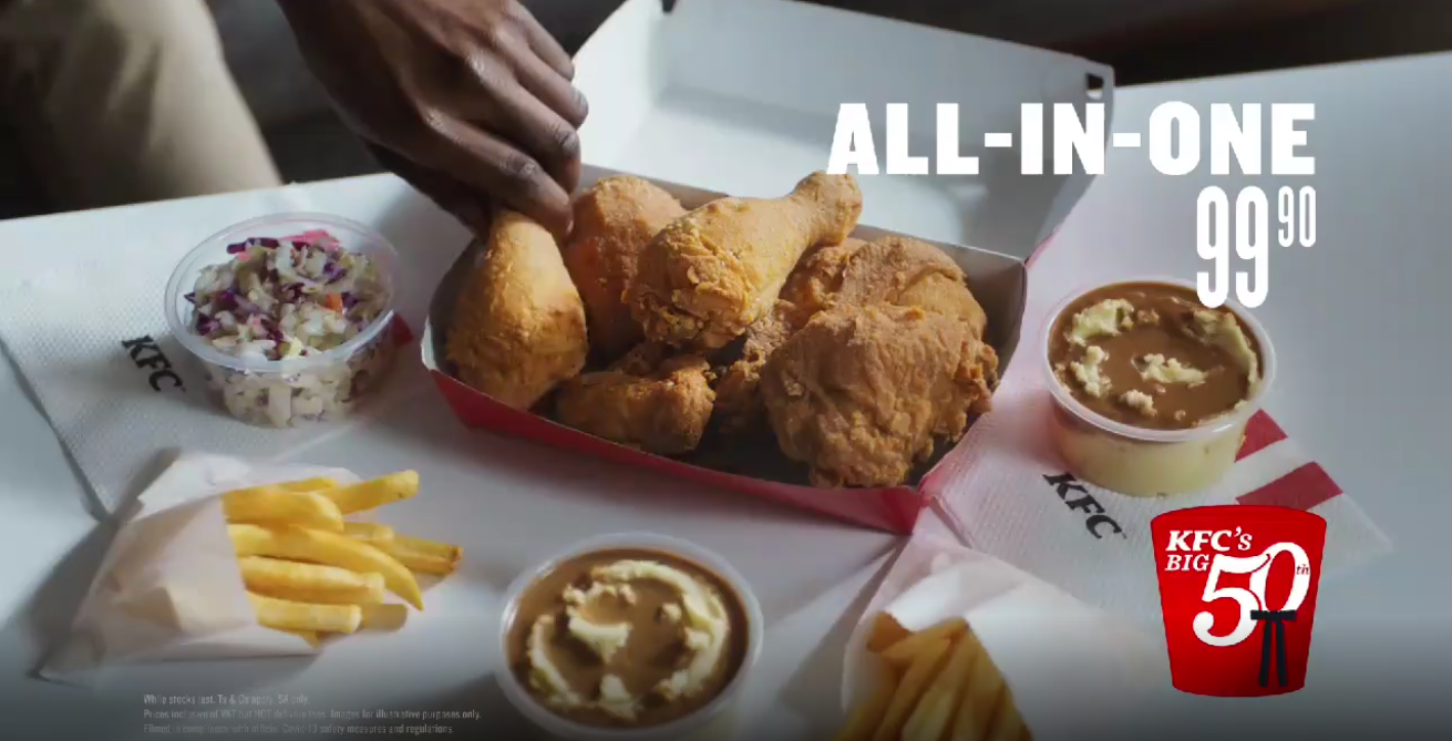 KFC All-In-One. Food styling by Bianca Delides. TVC capture with Carbon Films.