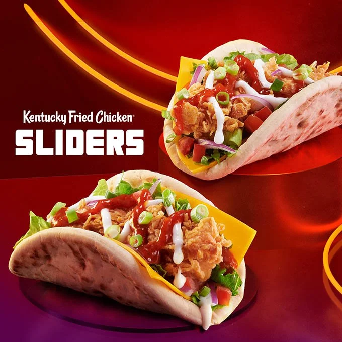 KFC Kentucky Town Pretoria Menu, 'Kentucky Town Chicken Slides'. Food styling by Bianca Delides. Photographed by Graeme Borchers.
