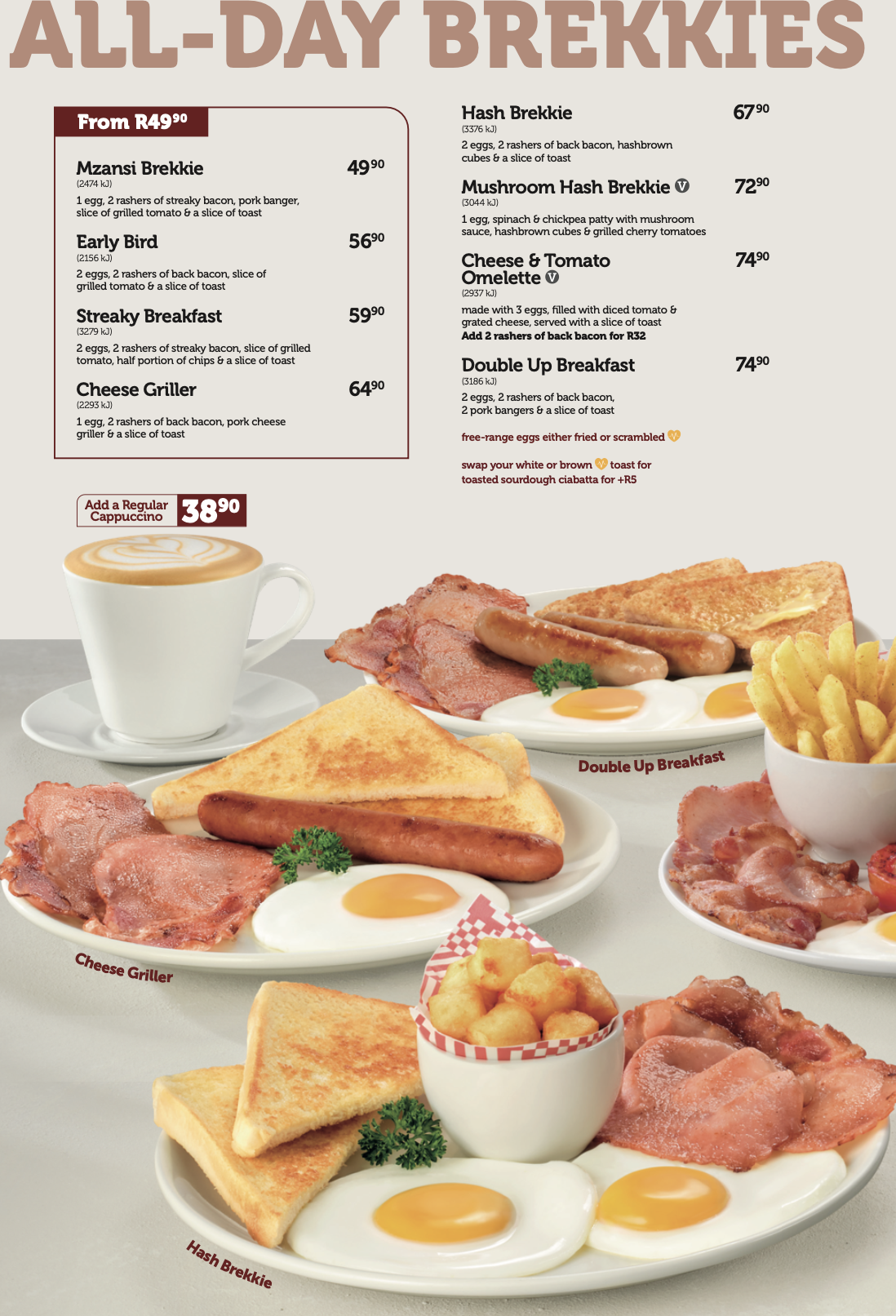 Food styling the Wimpy all-day breakfasts menu