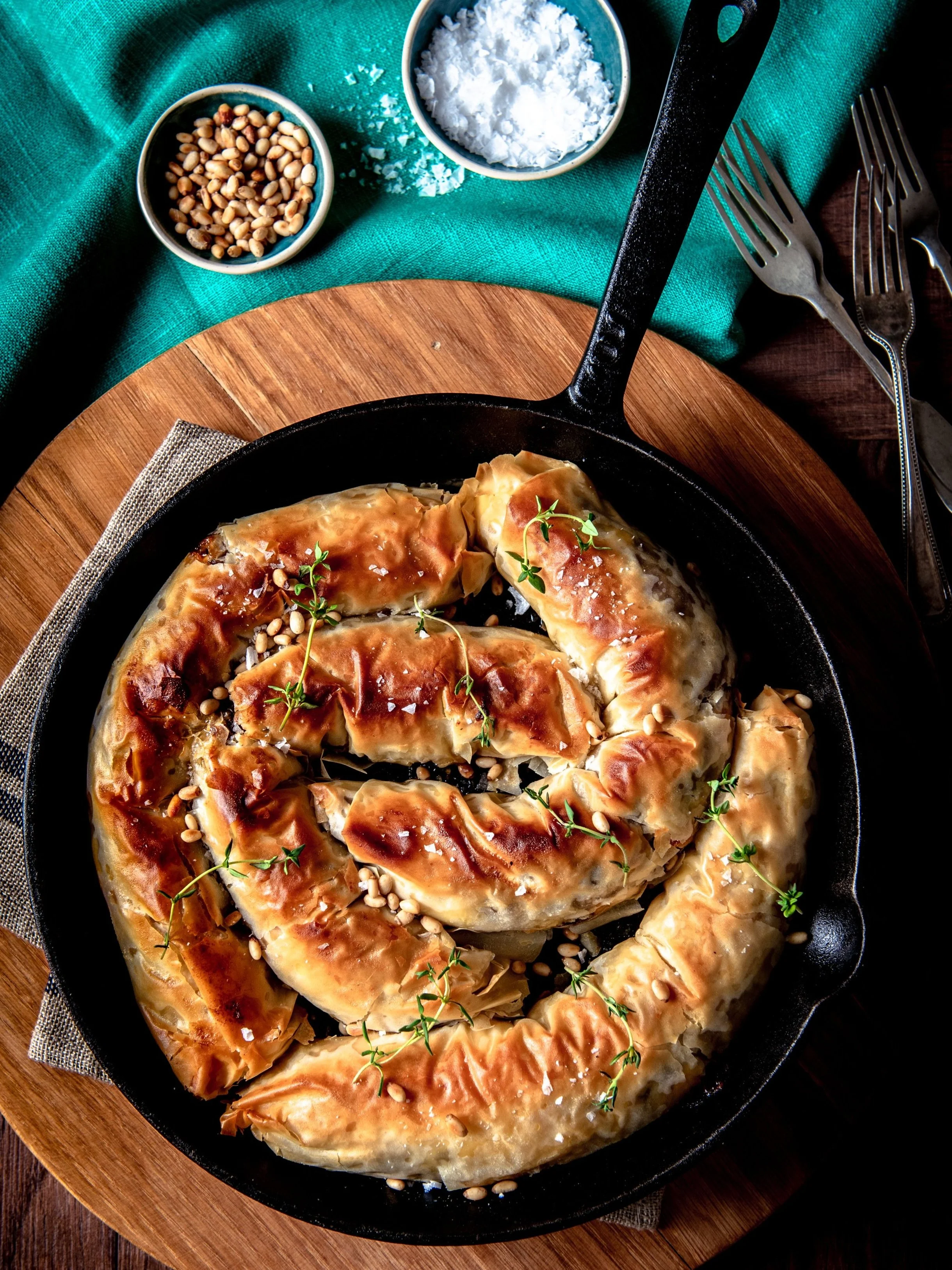 Braised Beef, Butternut and Ricotta Phyllo Pies