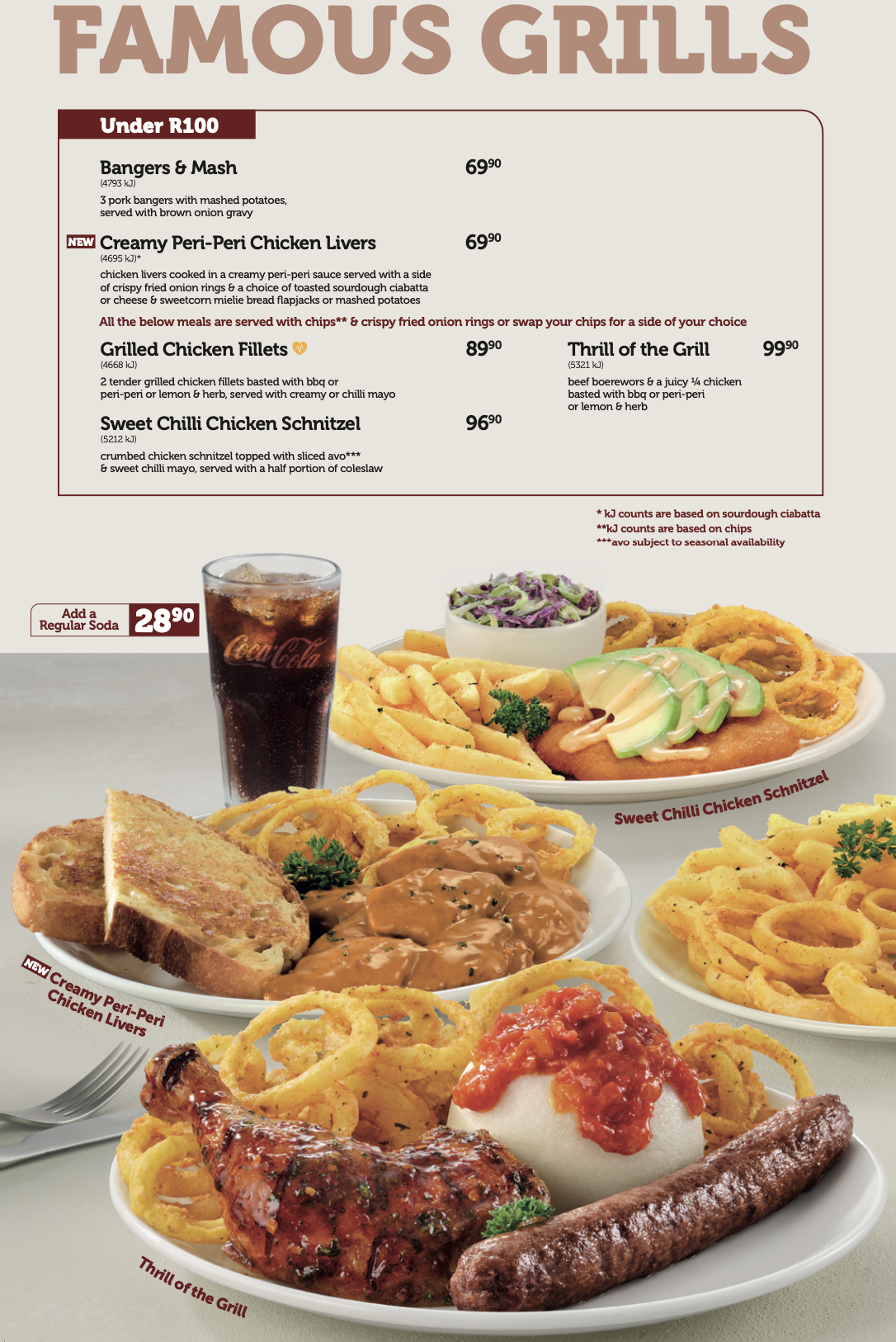 Food styling the Wimpy grills menu