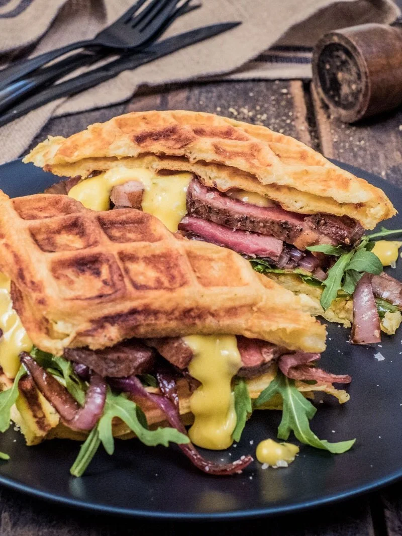 Béarnaise Steak Waffle Sandwich
