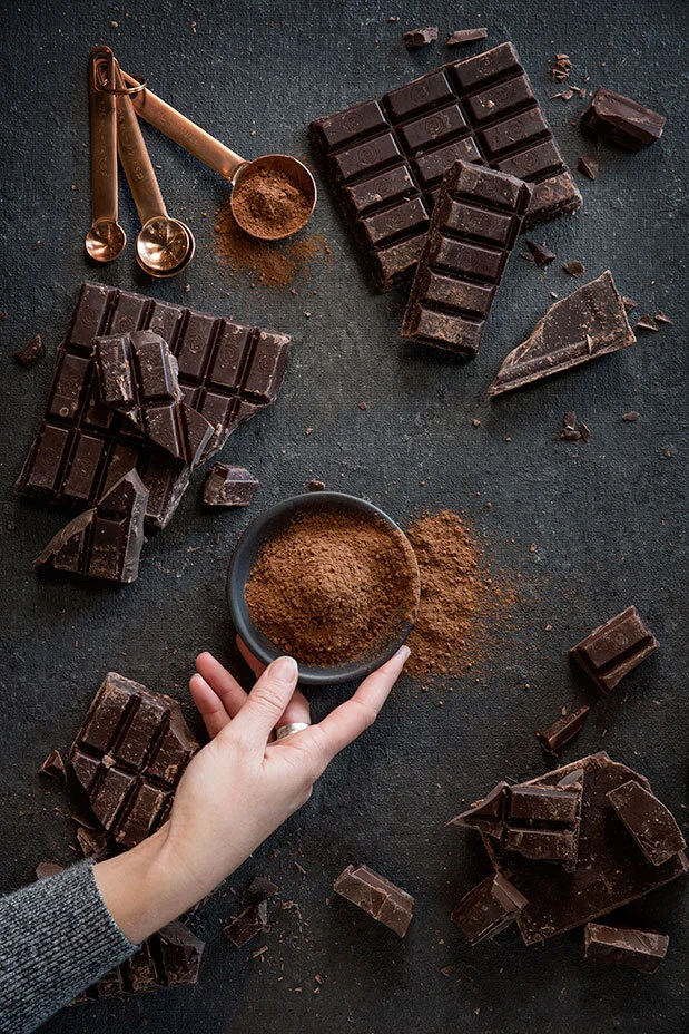 Chocolate scene styled for Butcher Block Steakhouse. Food styling by Bianca Delides. Photographed by Rikki Hibbert.
