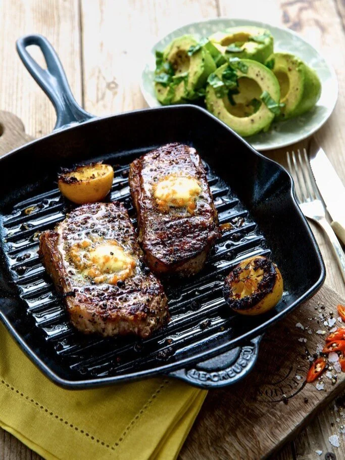 Peppered Sirloin with Habanero Butter