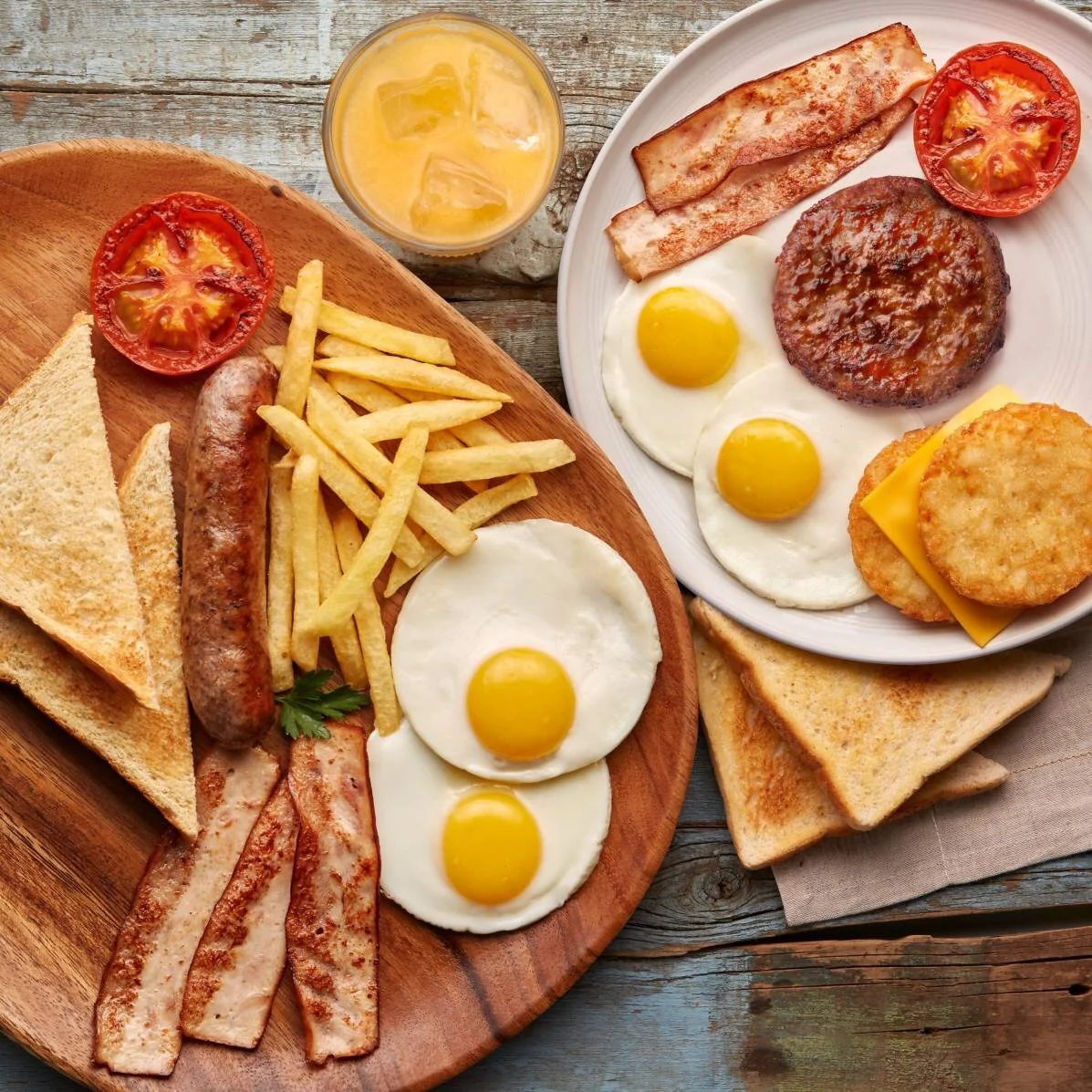 Halaal Full English Breakfasts styled for Maxis. Food styling by Bianca Delides. Photographed by Michael Knight.