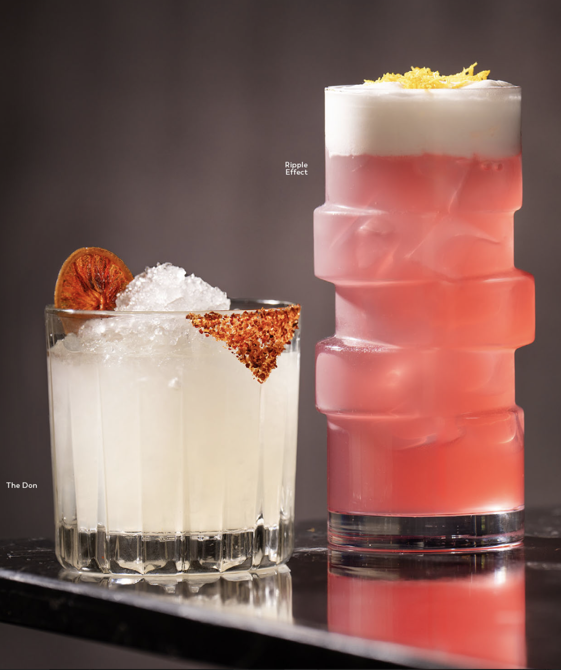 Beverage styling summer cocktails for NewsCafe Cocktails Menu