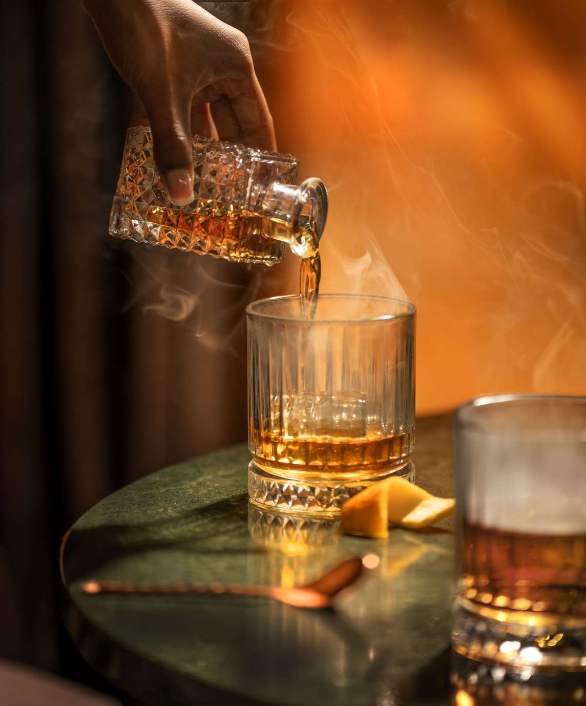 Beverage styling whisky for NewsCafe Cocktails Menu