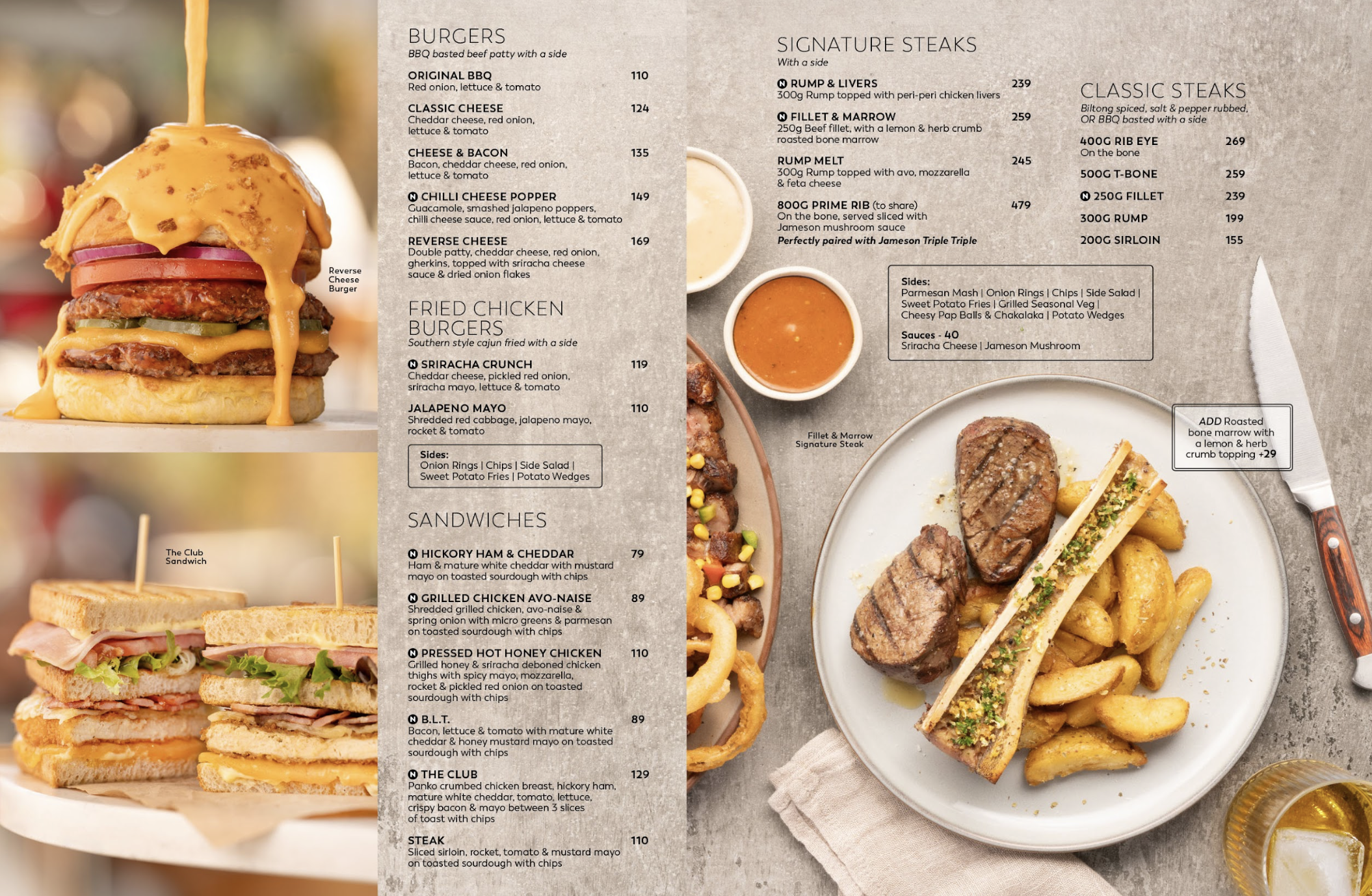 Food styling sandwiches, burger and signature dishes for the Newscafe food menu