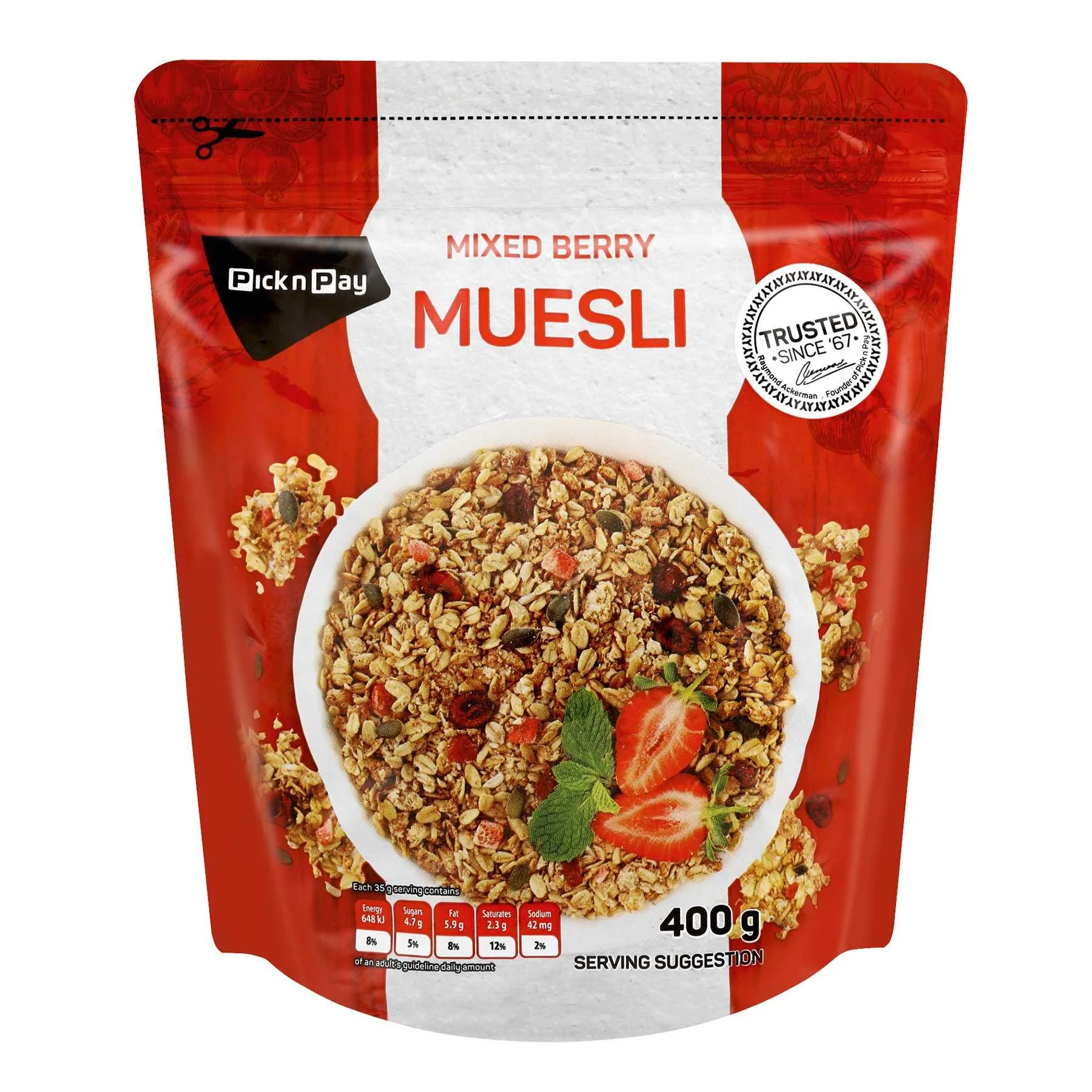 Muesli Range Packaging styled for Pick n' Pay. Food styling by Bianca Delides. Photographed by Renier Botha.