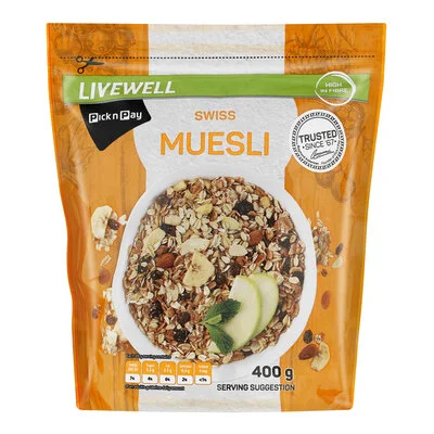 Muesli Range Packaging styled for Pick n' Pay. Food styling by Bianca Delides. Photographed by Renier Botha.