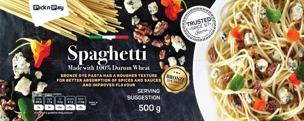 Premium Pasta Range Packaging styled for Pick n' Pay. Food styling by Bianca Delides. Photographed by Renier Botha.