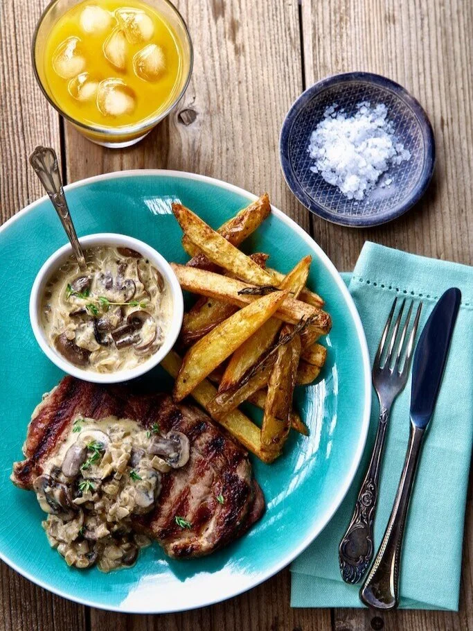 Ribeye with Portabellini Mushroom Sauce