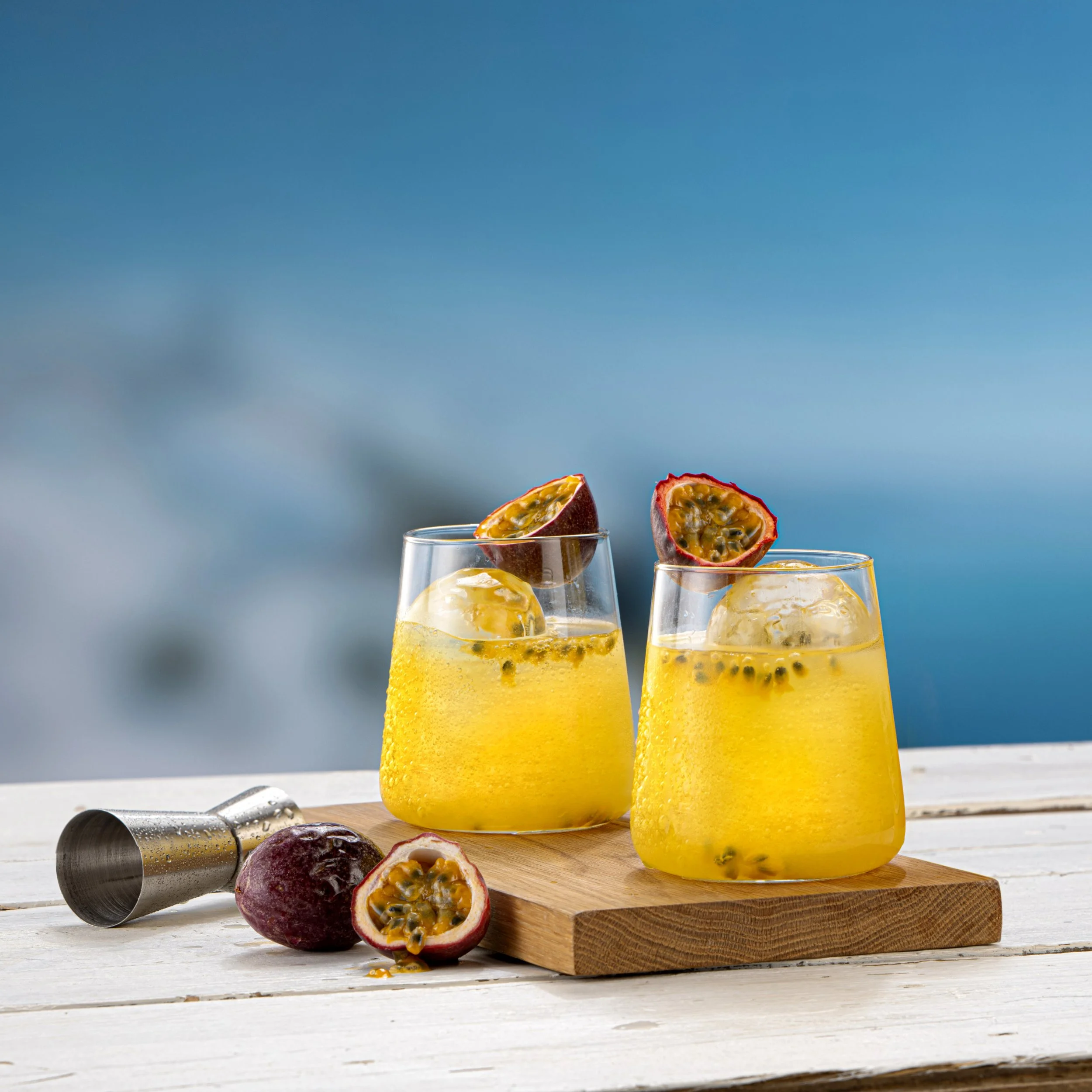 Rose's Passionquila Tequila and Rose's Passion Fruit Cordial Cocktails styled for Rose's. Drink styling by Bianca Delides. 