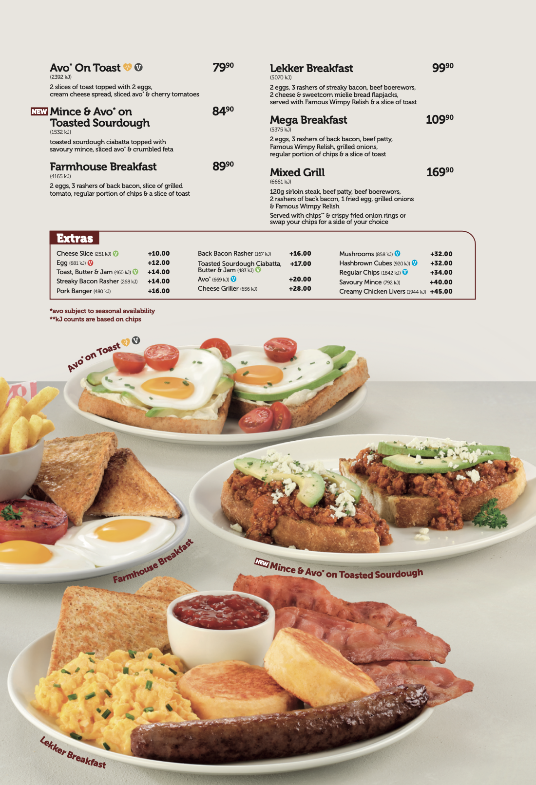 Food styling the Wimpy all-day breakfast menu