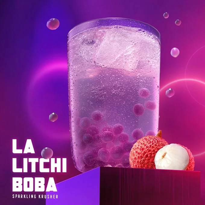 KFC Kentucky Town Pretoria Menu, 'La Litchi Boba Sparkling Krusher'. Food styling by Bianca Delides. Photographed by Graeme Borchers.