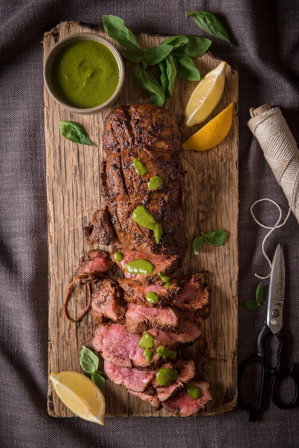 Paprika Fillet Roast with Citrus Salsa Verde