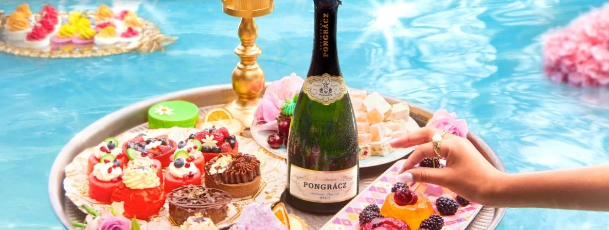 Pongracz sparkling wine. Food styling for a TV commercial with Darling Films and director Thea Small.