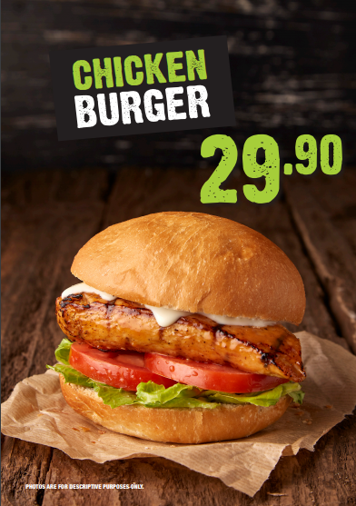 Flame Grilled Chicken Burger styled for Zebros. Food styling by Bianca Delides. Photographed by Michael Knight.